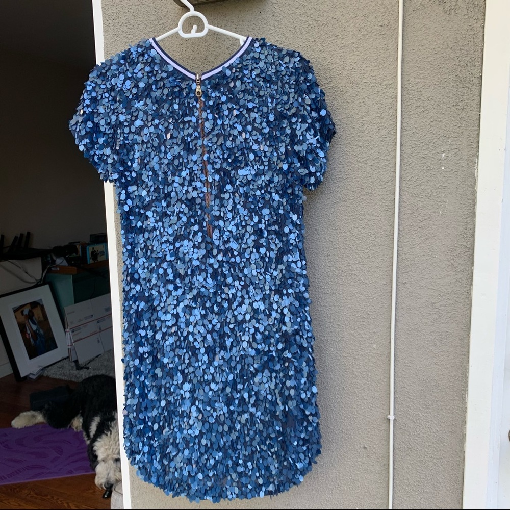 MLV Blue Sequen Dress Size S - Picture 10 of 10